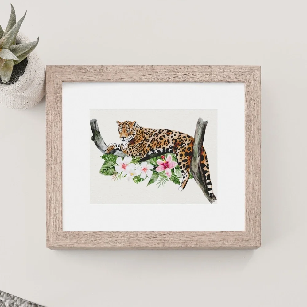 Jaguar Watercolor Illustration Wall Art Print Poster Unframed - Picture 4 of 10